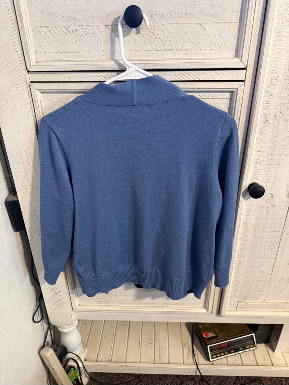 Women's Blue Mock Neck Sweater - Lightweight Knit
